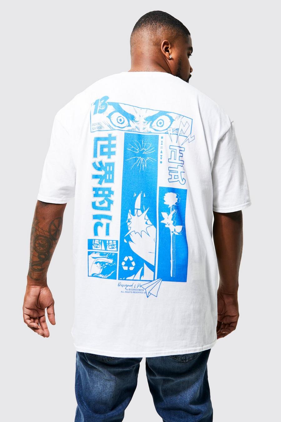Grande taille - T-shirt à imprimé animé au dos, White image number 1