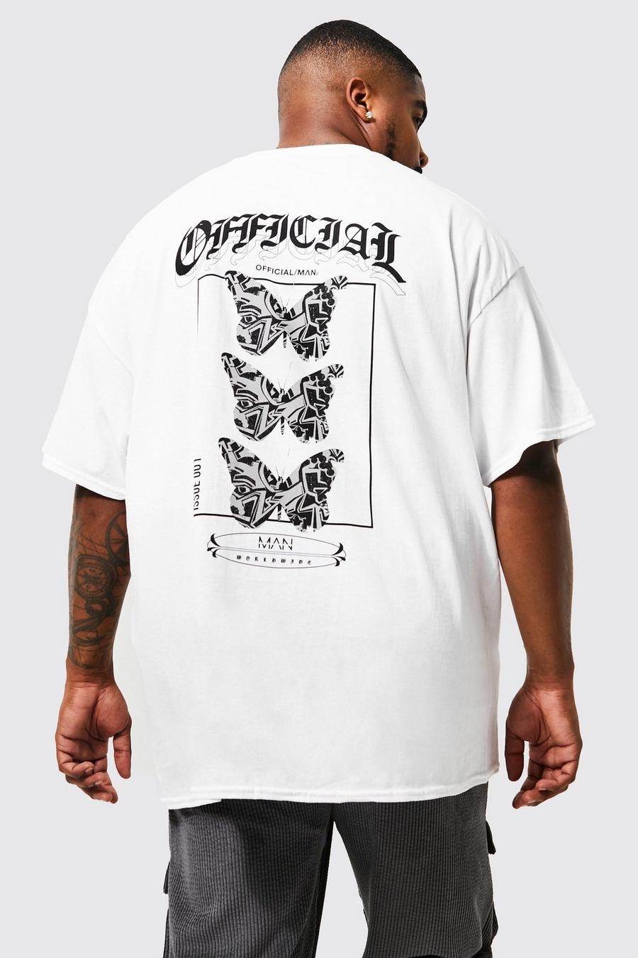 White Plus Official Butterfly Back Print T-shirt image number 1