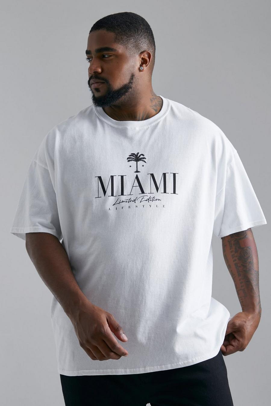 Grande taille - T-shirt à imprimé Miami, White image number 1
