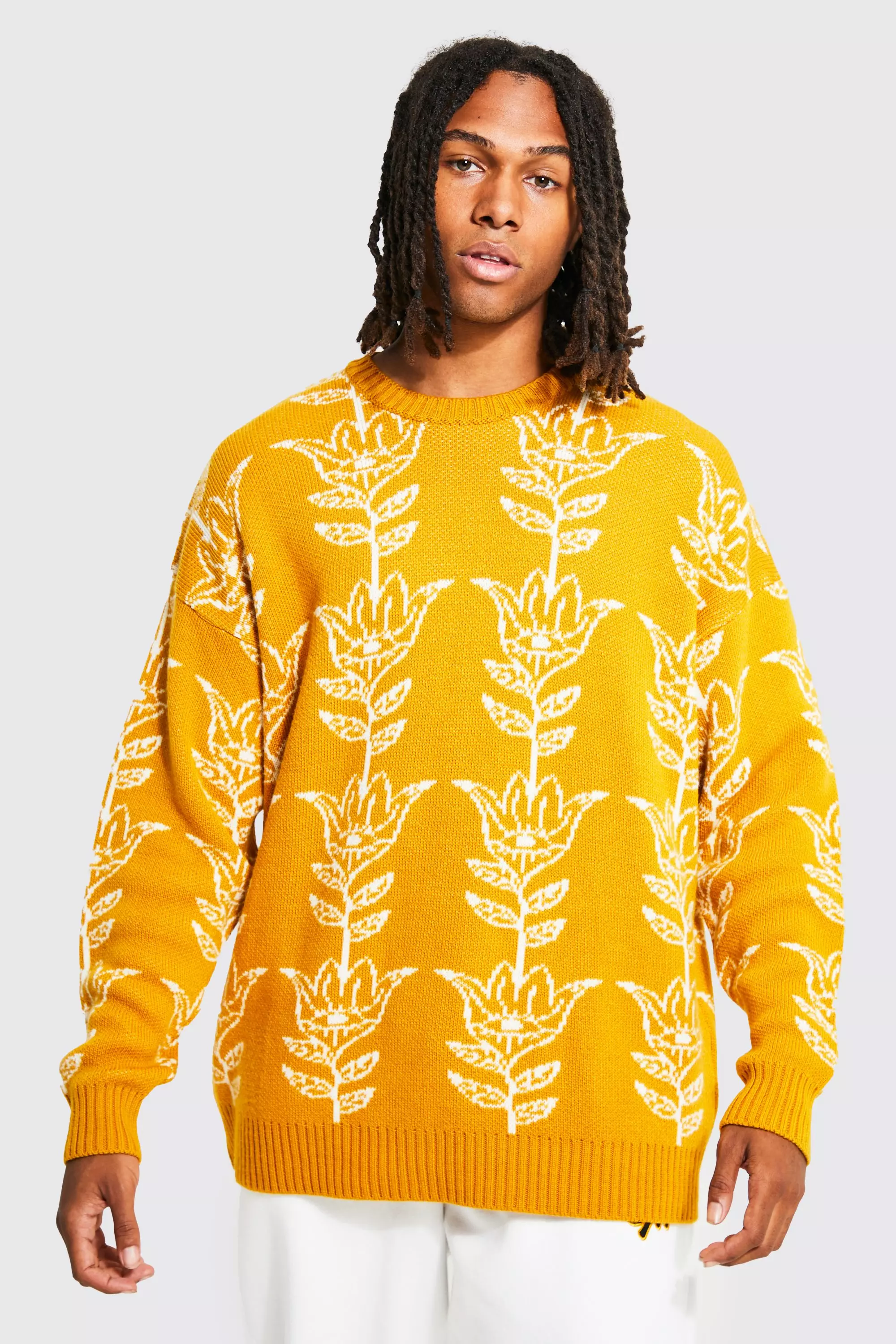 Mens mustard knitted clearance jumper