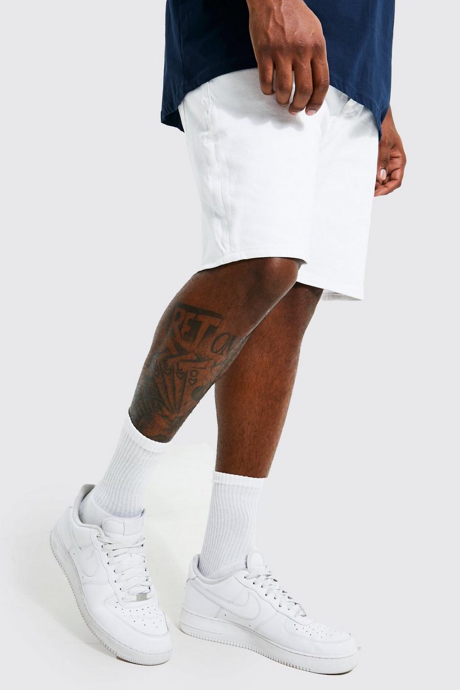 Pantaloncini Plus Size in denim Stretch Skinny Fit, White image number 1