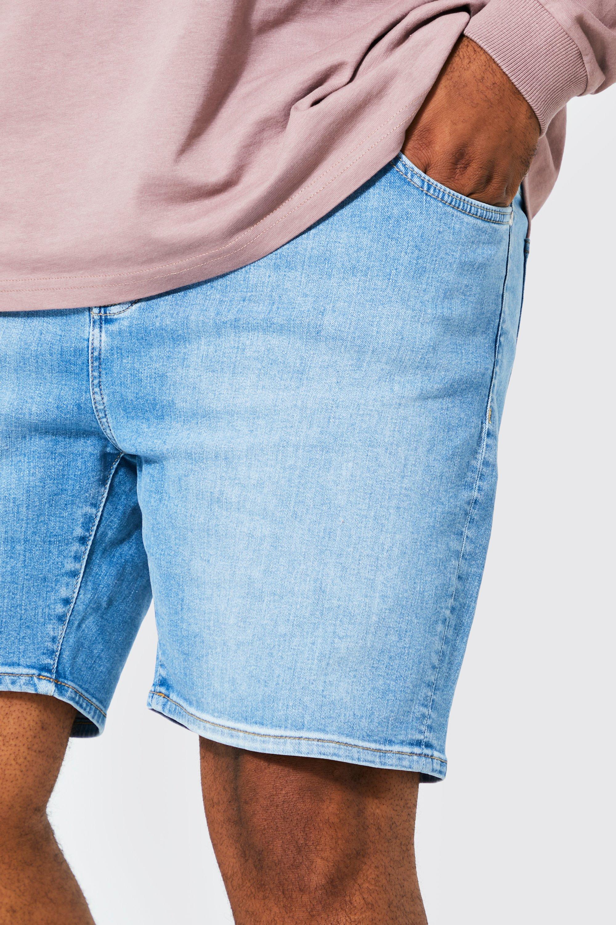 Plus Skinny Fit Stretch Denim Shorts