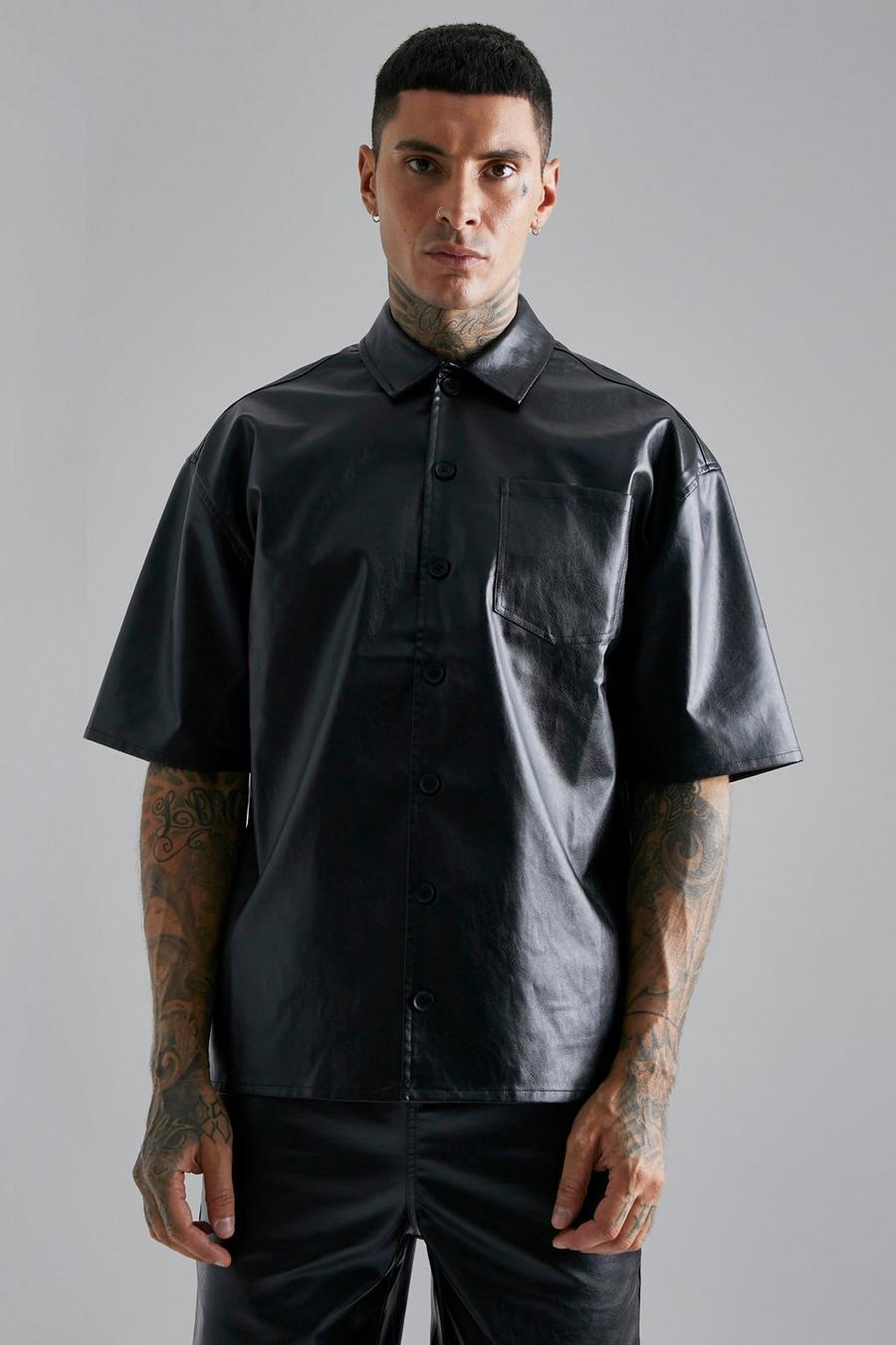 Black noir Short Sleeve Boxy Oversized Shirt