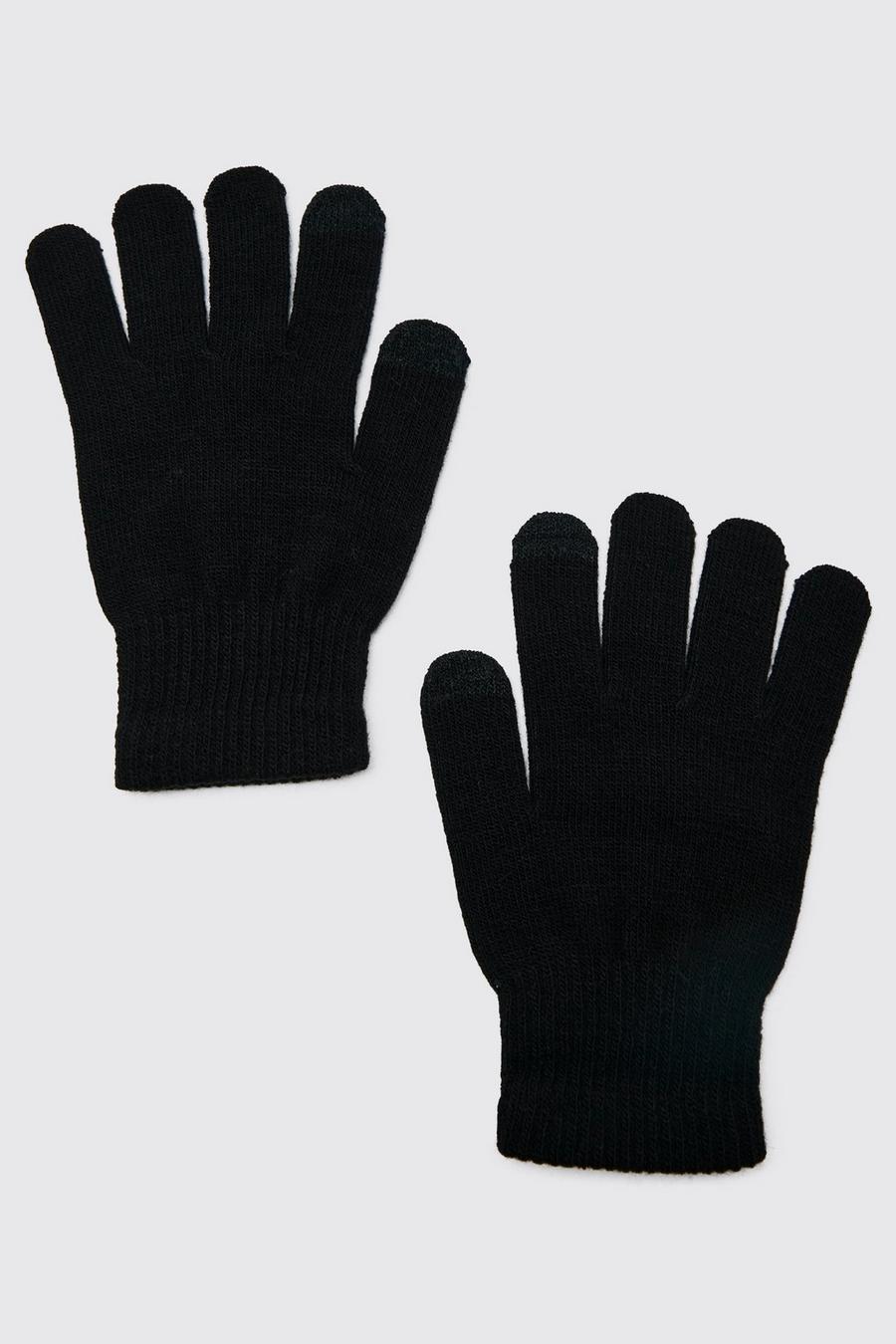 Black svart Touch Screen Gloves