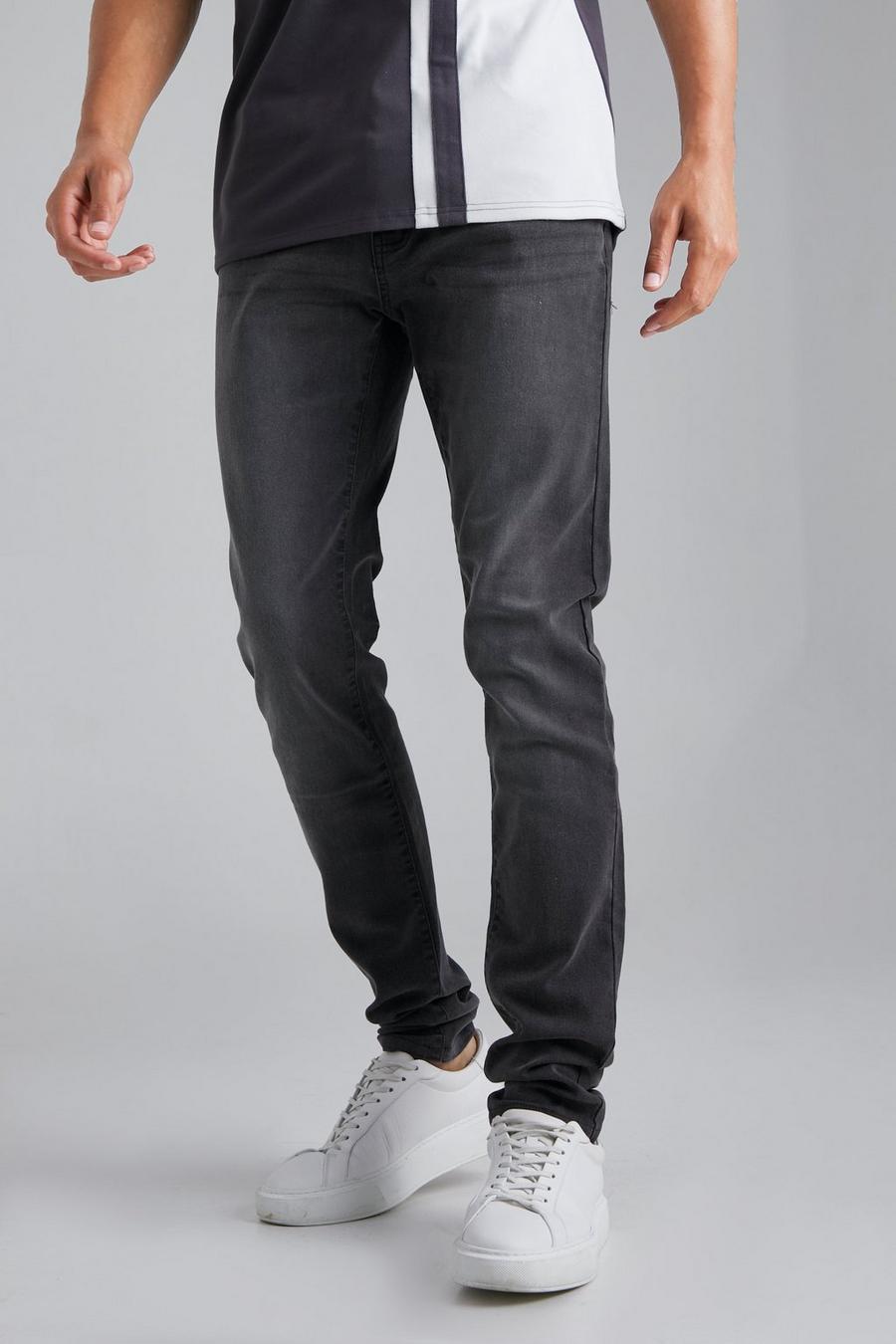 Charcoal grå Tall - Skinny jeans med stretch image number 1