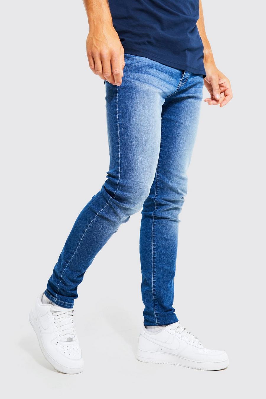 Jeans Tall Skinny Fit in Stretch, Mid blue azul