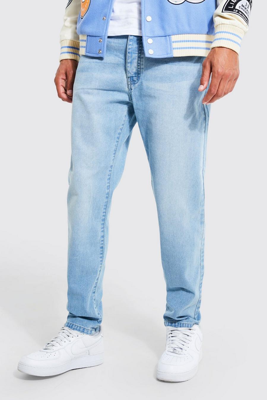 Light blue Tall Tapered Fit Cropped Rigid Denim Jean image number 1