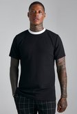 Black Jersey Textured Slim T-shirt