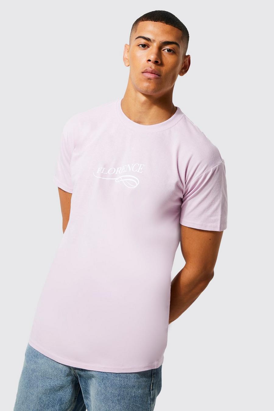 Lilac morado City Print T-shirt