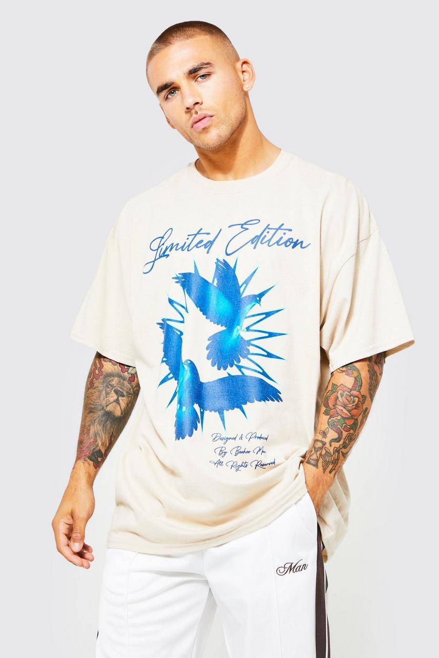 Sand Oversized Official Dove Graphic T-shirt image number 1