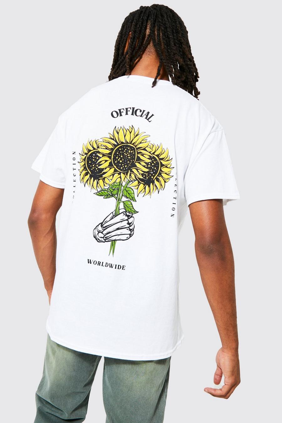 T-shirt oversize à imprimé fleuri, White image number 1