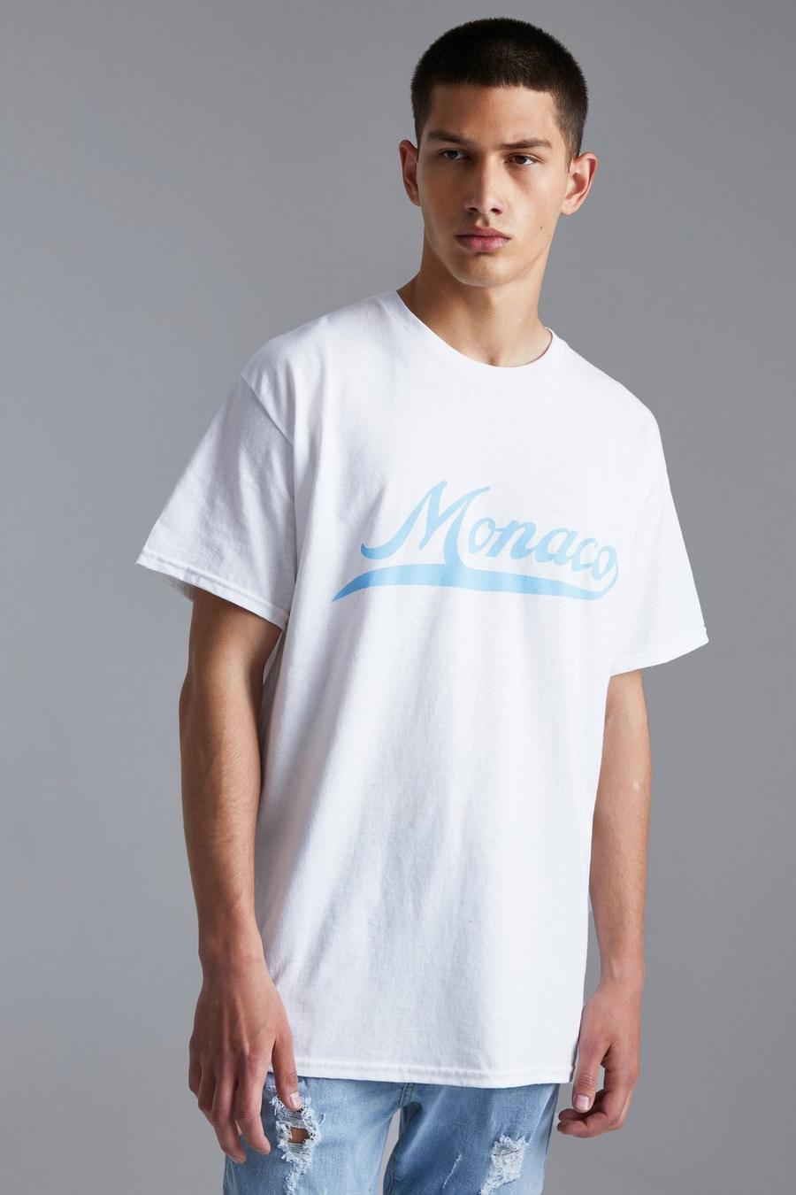 White Monaco Varsity Graphic T-shirt