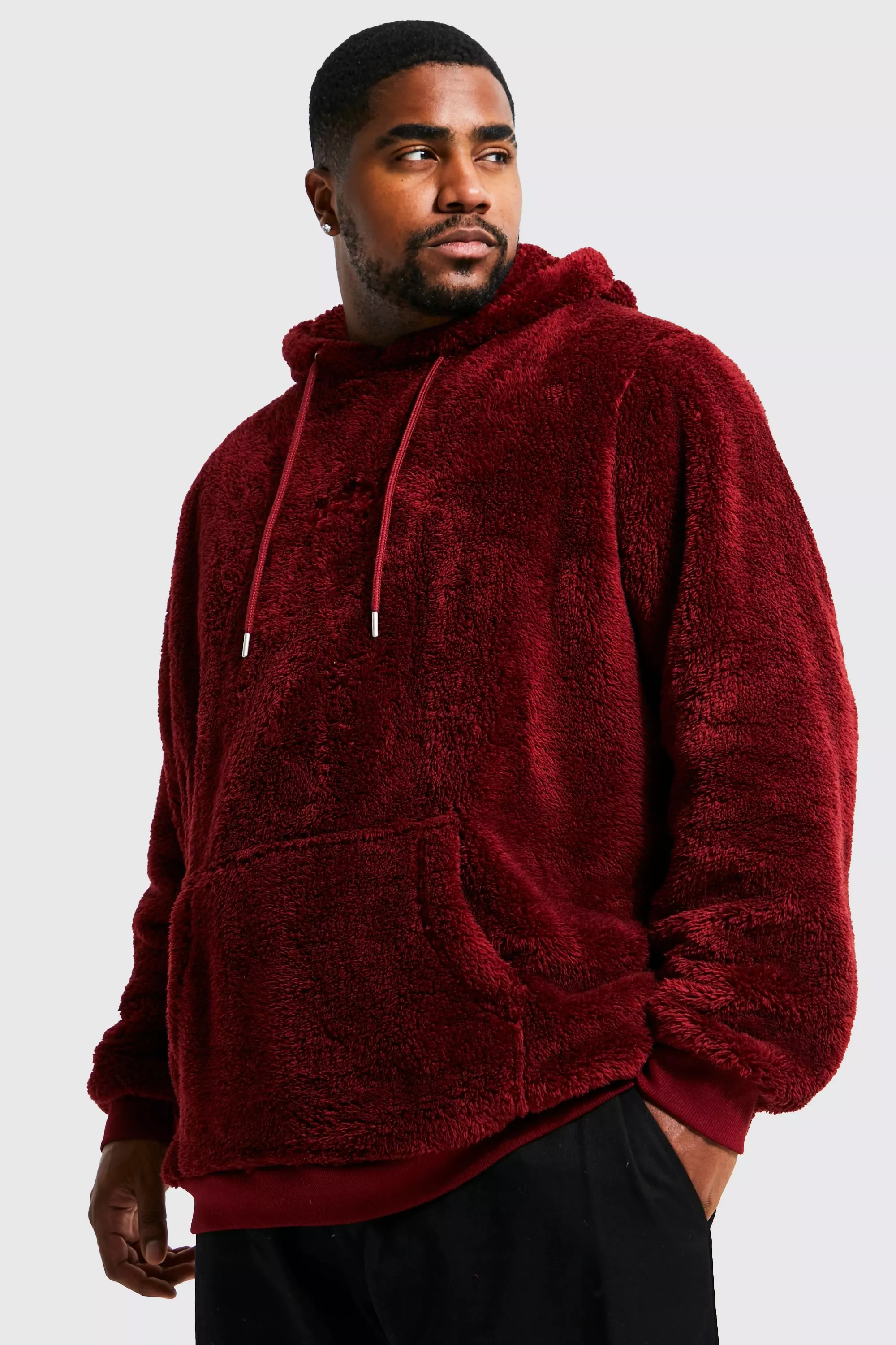 Burgundy sherpa clearance hoodie