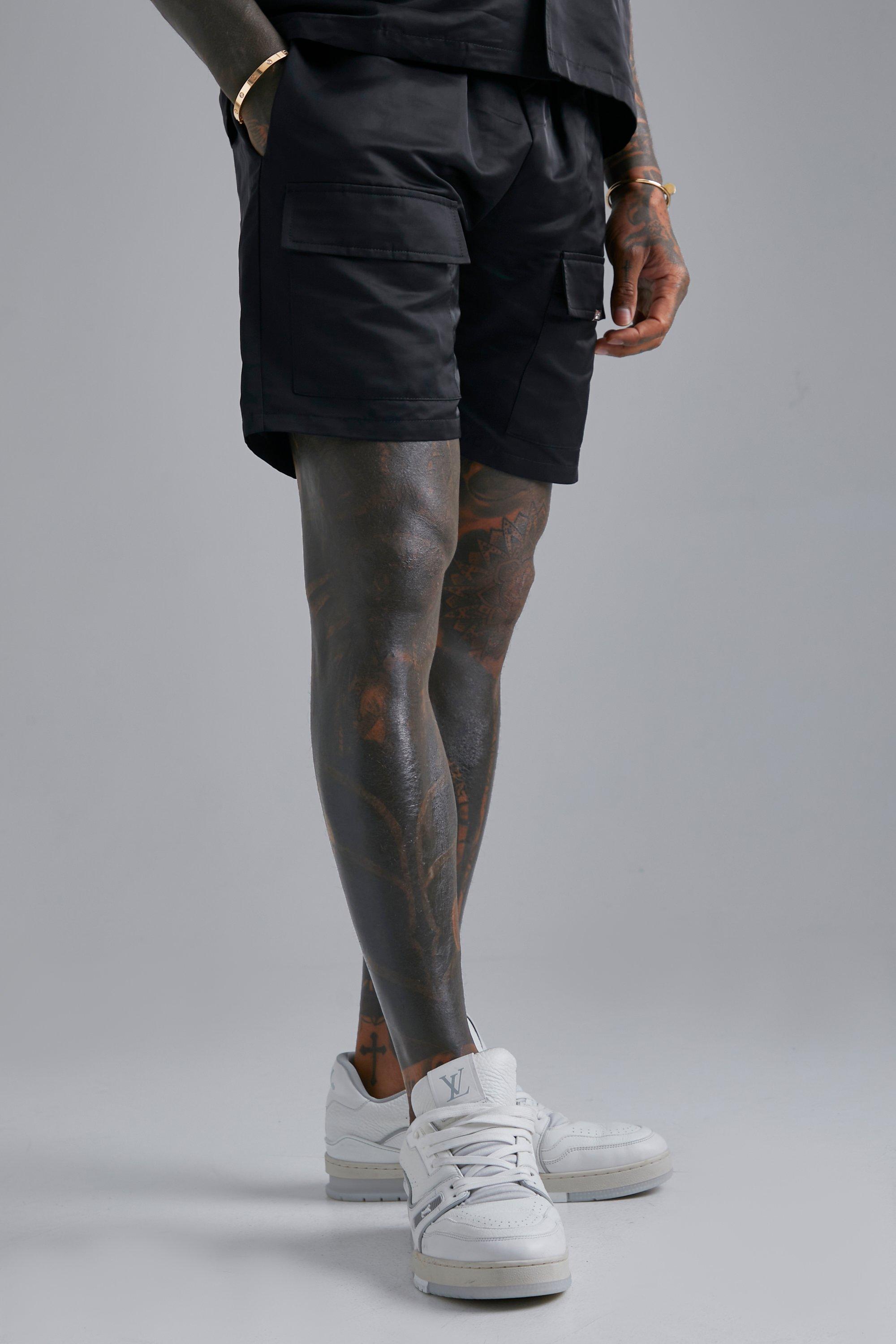 Black Relaxed Cargo Pocket Short