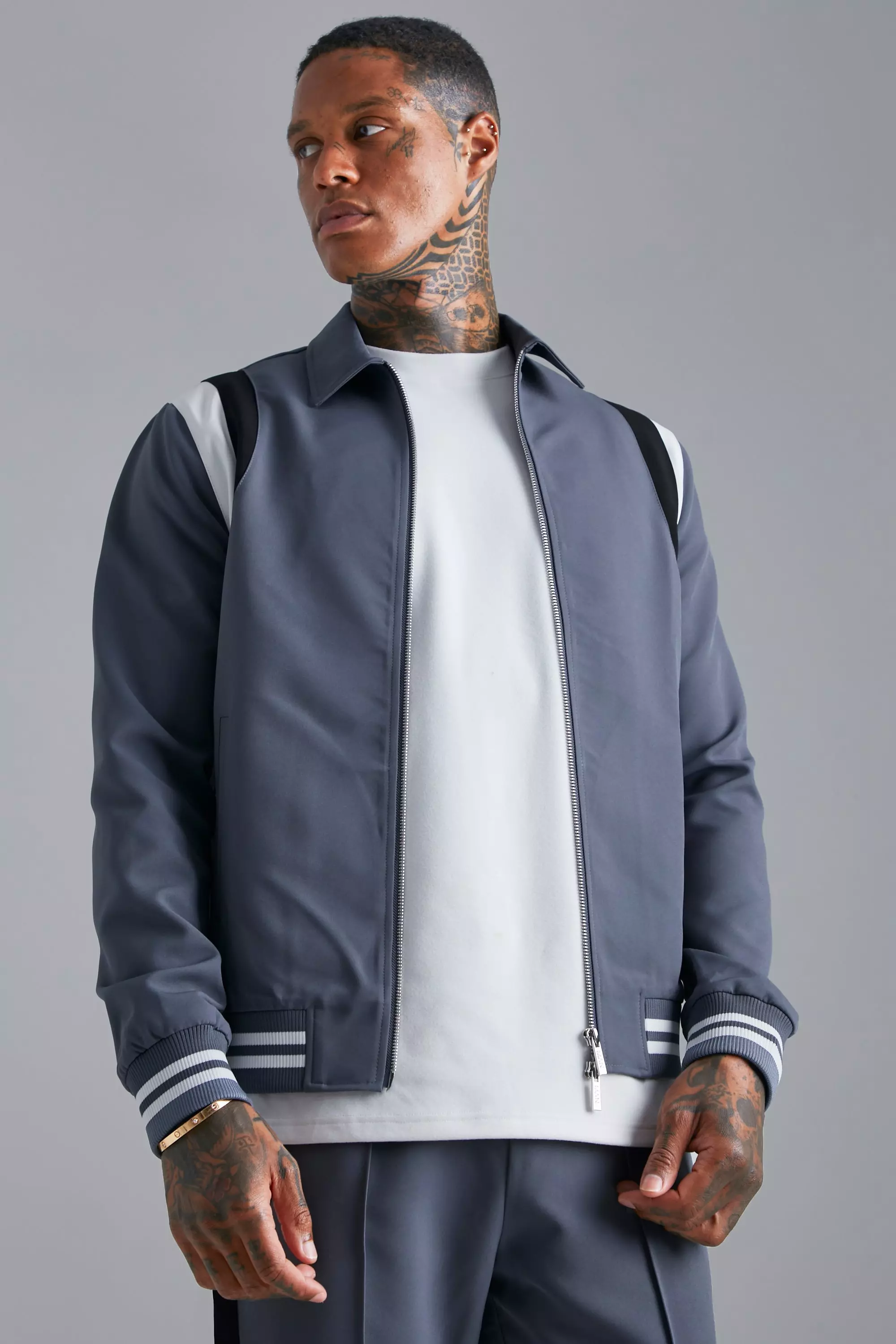 Bomber jacket 2025 striped collar