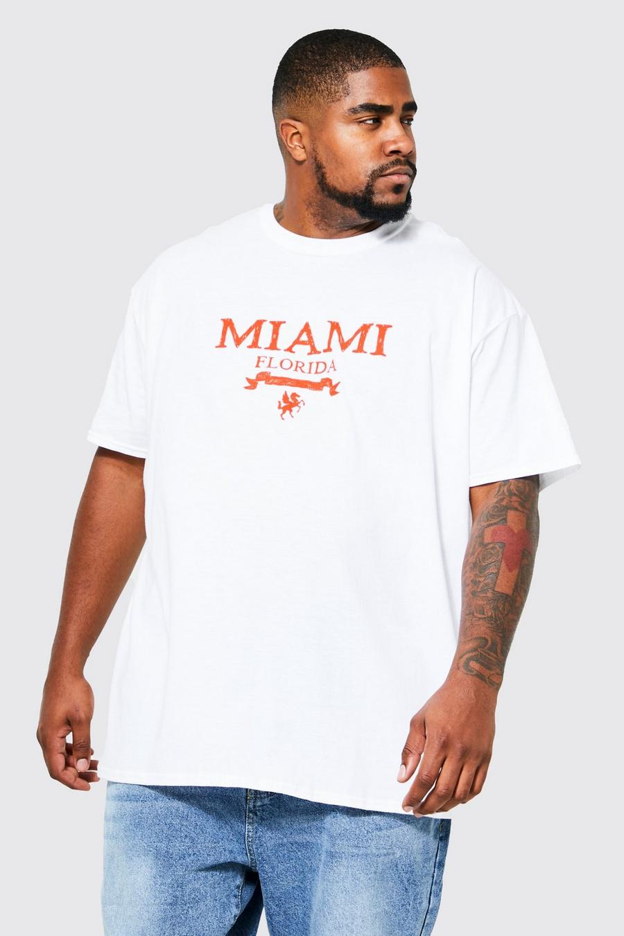 White Plus Miami Scribble Print T-shirt image number 1