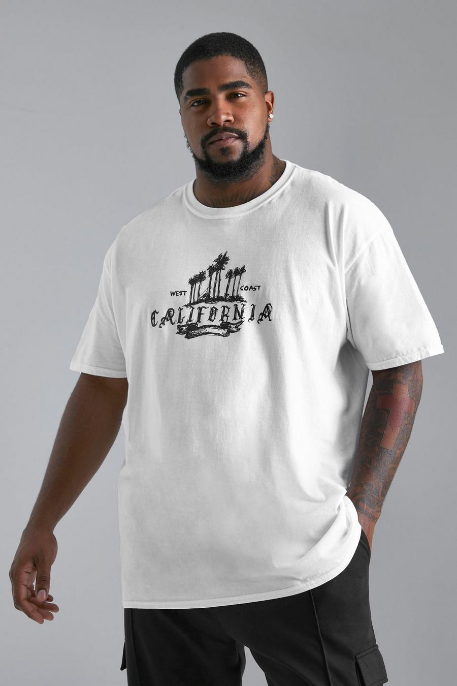 T-shirt Plus Size con stampa California, White bianco image number 1