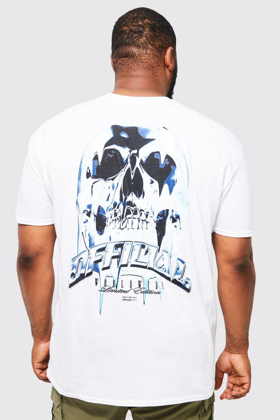 White Plus Chrome Skull Print T-shirt image number 1