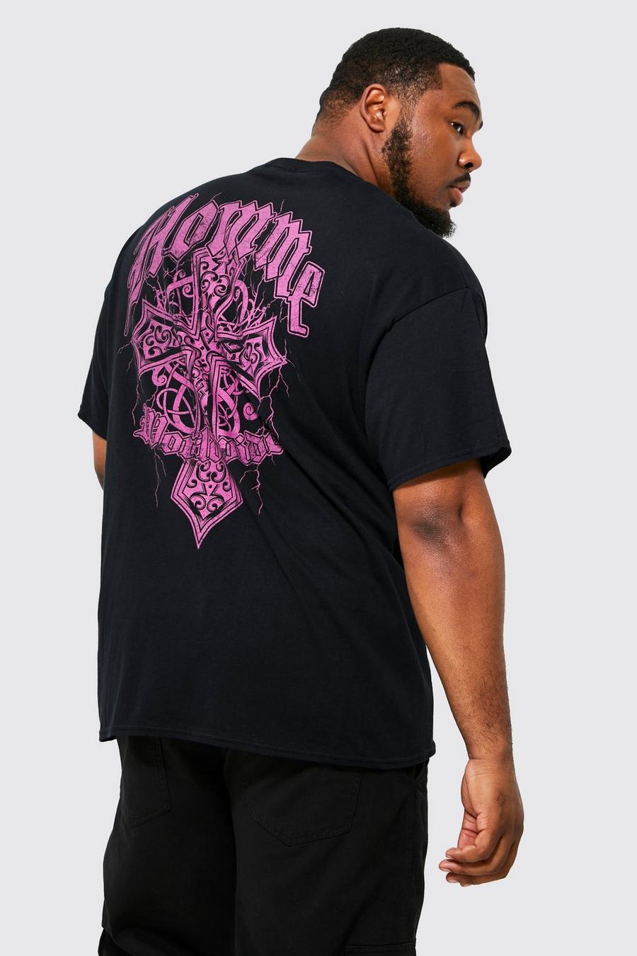 Camiseta Plus con estampado Worldwide de góticas en la espalda |