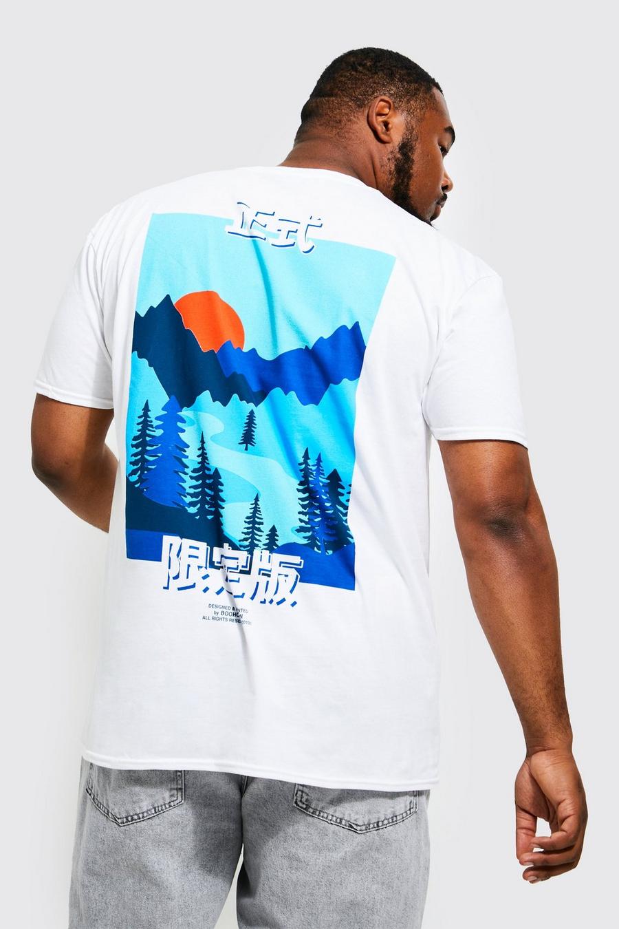 Plus T-Shirt mit Scenic-Print, White image number 1