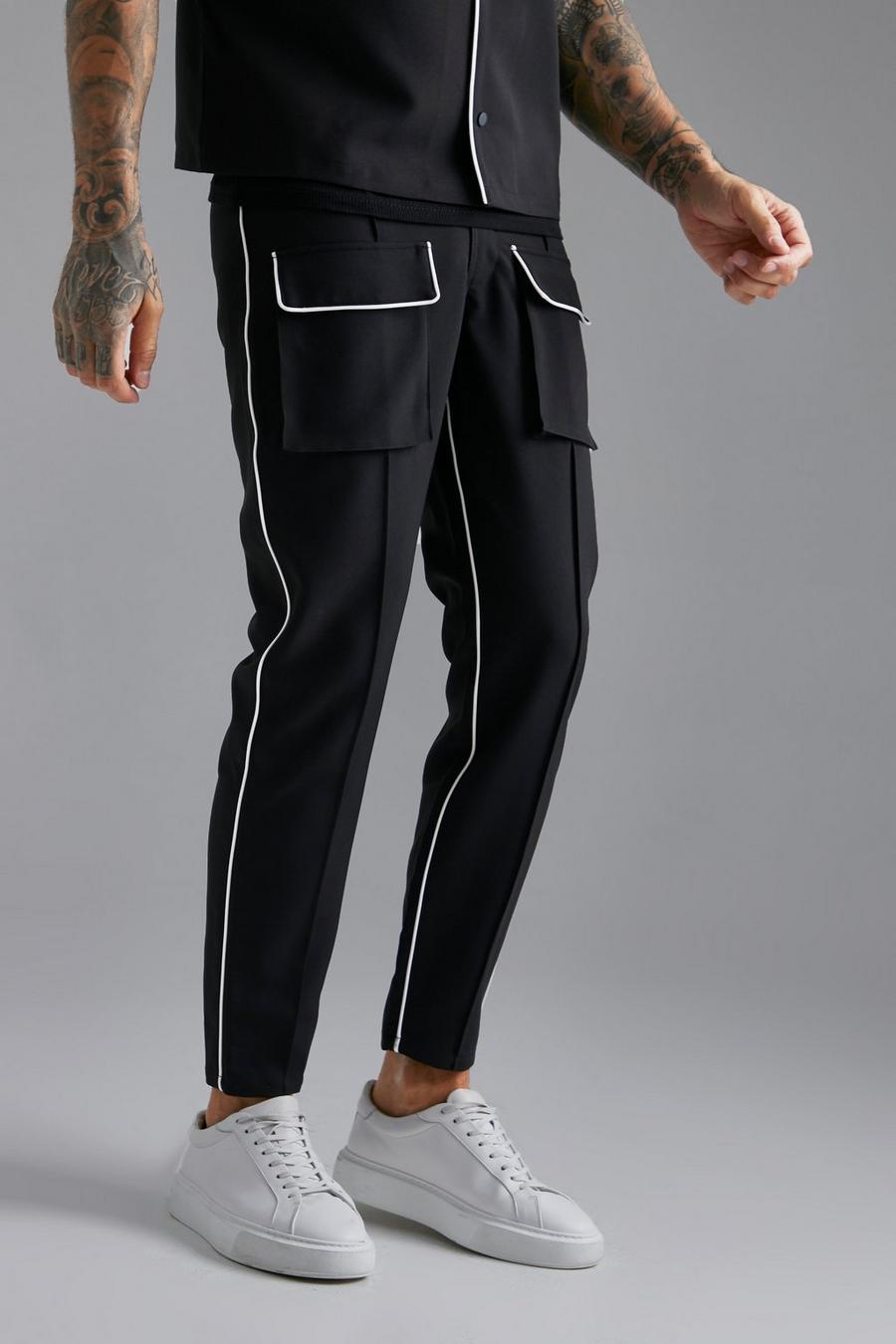 Black Piping Detail Trouser image number 1