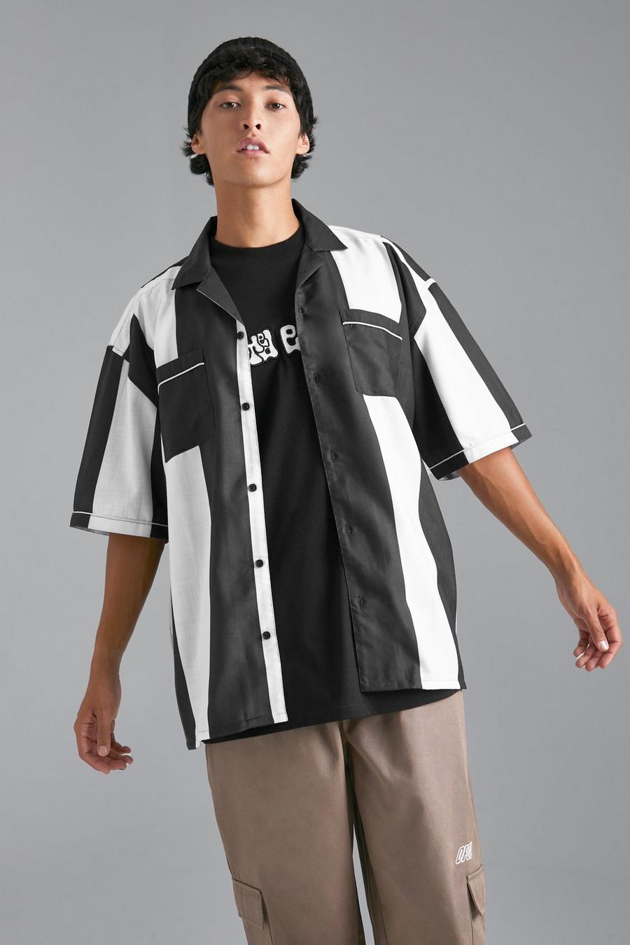 Kastiges Oversize Bowling-Hemd, Black image number 1