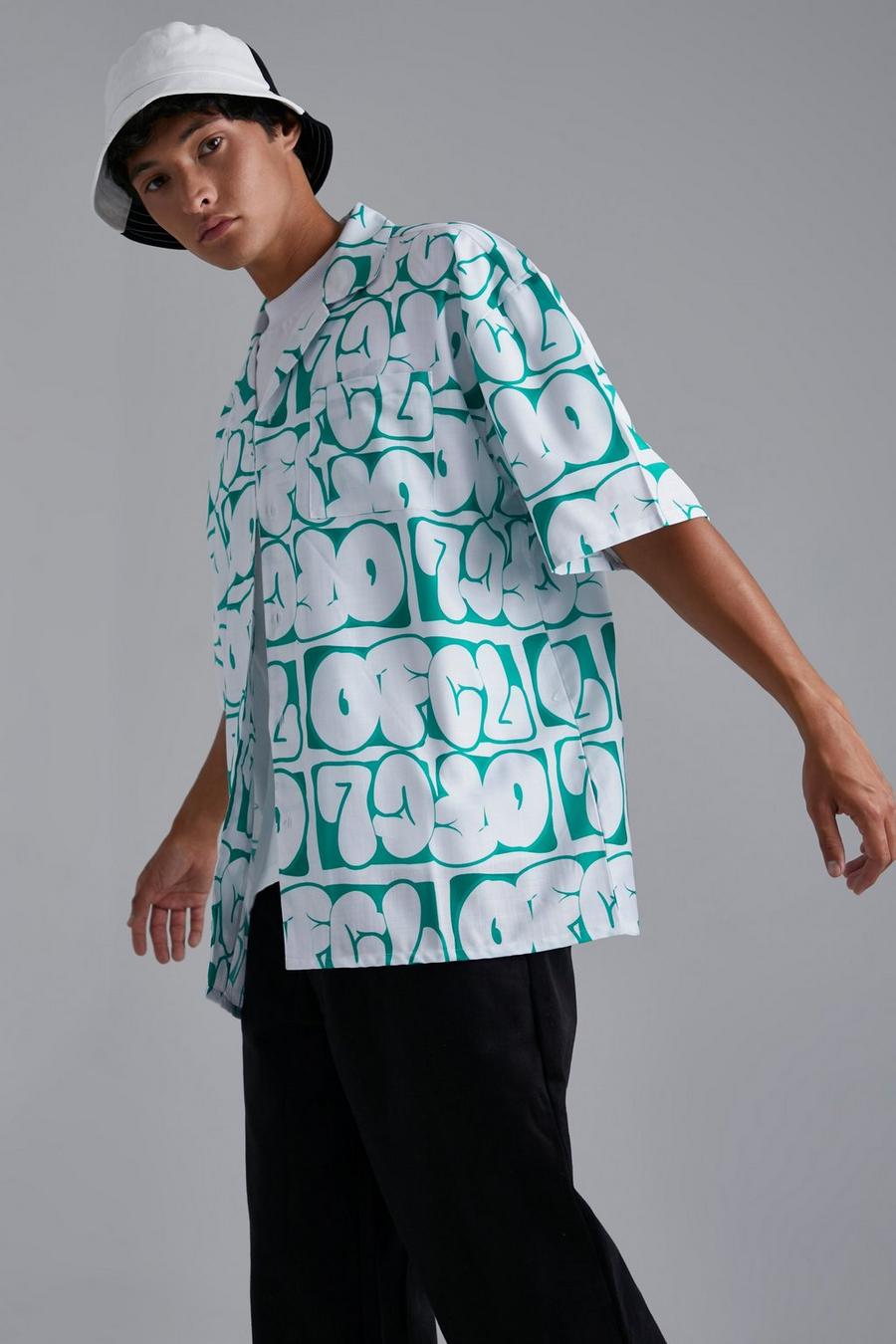 Green Ofcl Oversized Boxy Slub Shirt image number 1