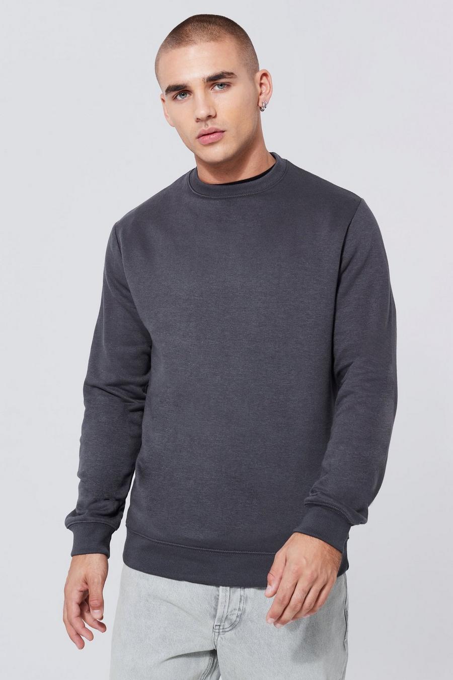 Dark grey Lightweight Slim Fit Sweatshirt image number 1