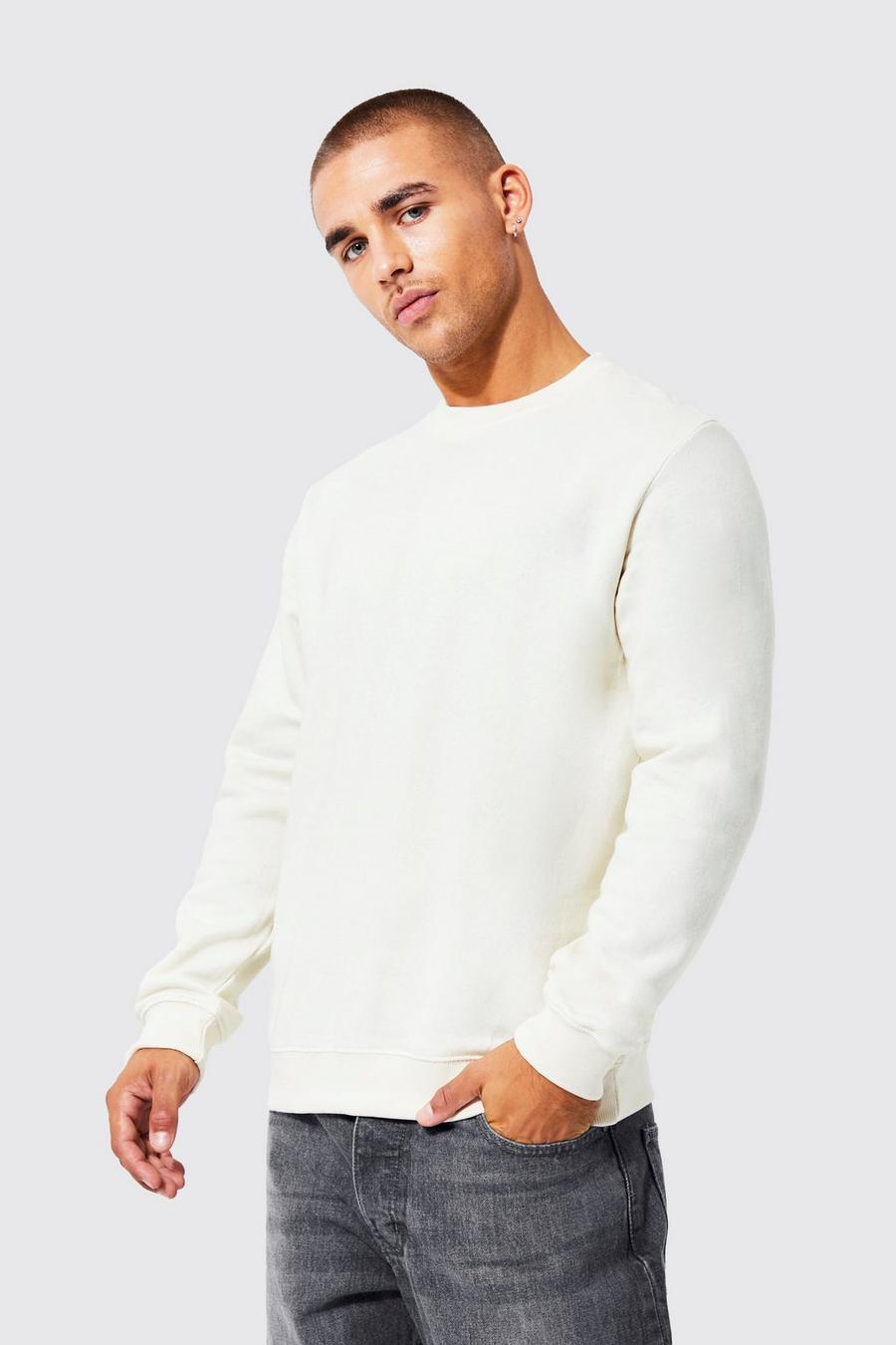 Slim-Fit Sweatshirt, Ecru image number 1