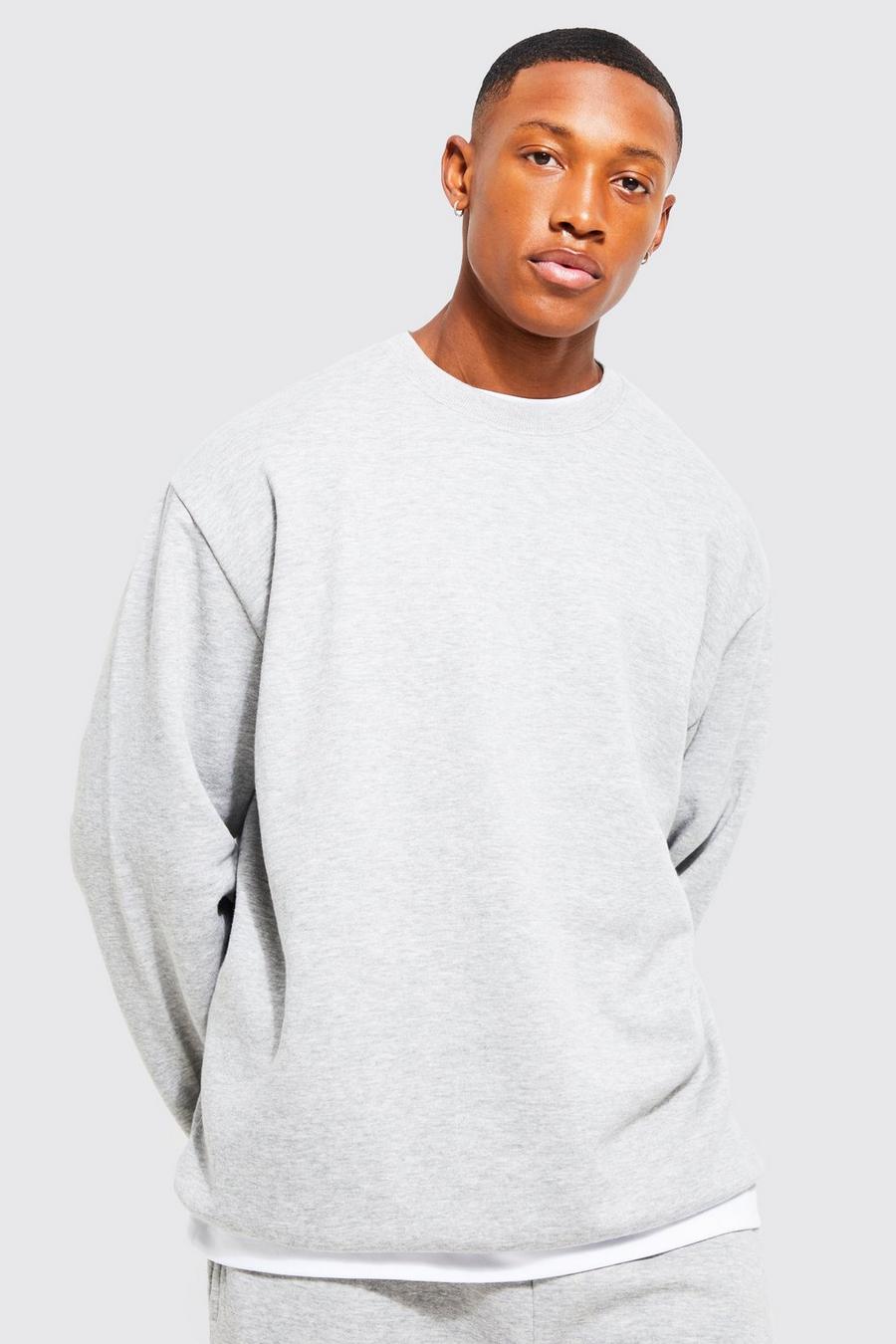 Grey marl grigio Lightweight Oversized Sweatshirt image number 1