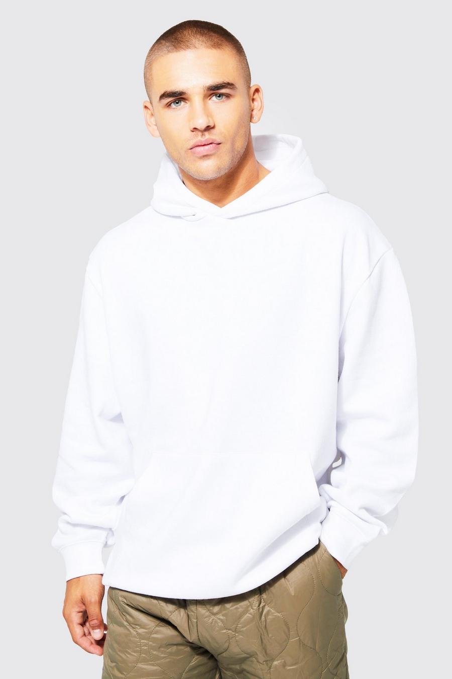 White Lightweight Oversized Hoodie image number 1