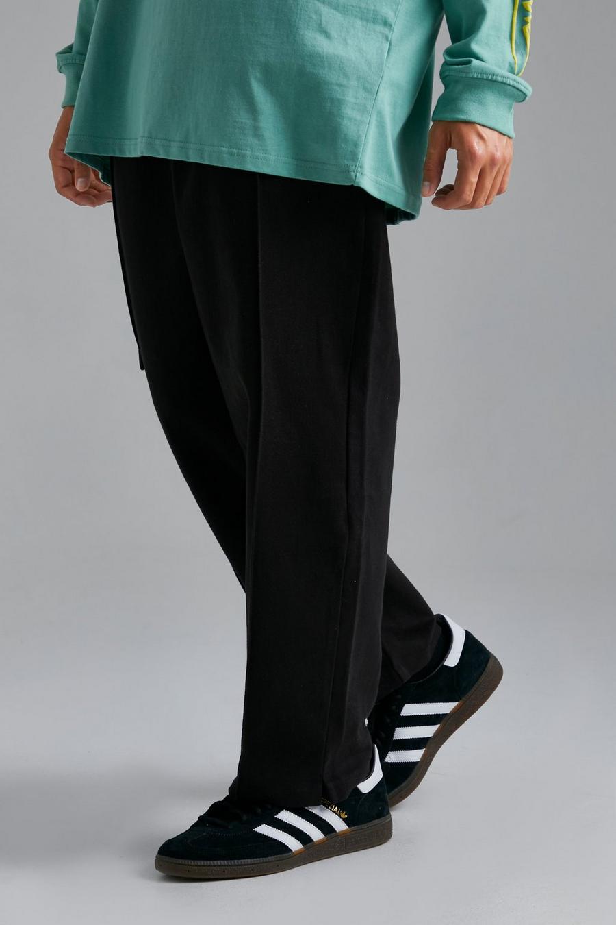 Pantalón chino elegante ancho con 1 bolsillo, Black image number 1