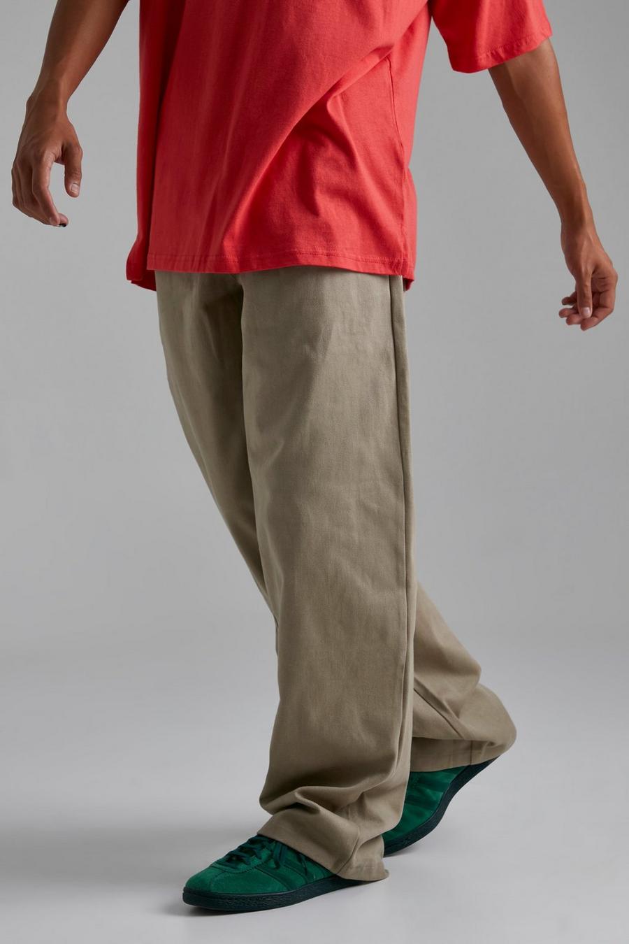 Stone Fixed Waist Oversized Cargo D-Ring Trouser image number 1