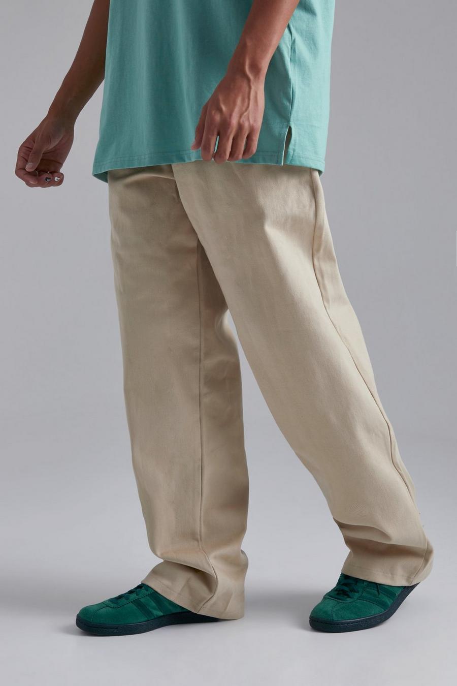 Pantalon chino baggy habillé, Ecru white