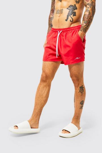 Man Signature Short Swim Shorts red