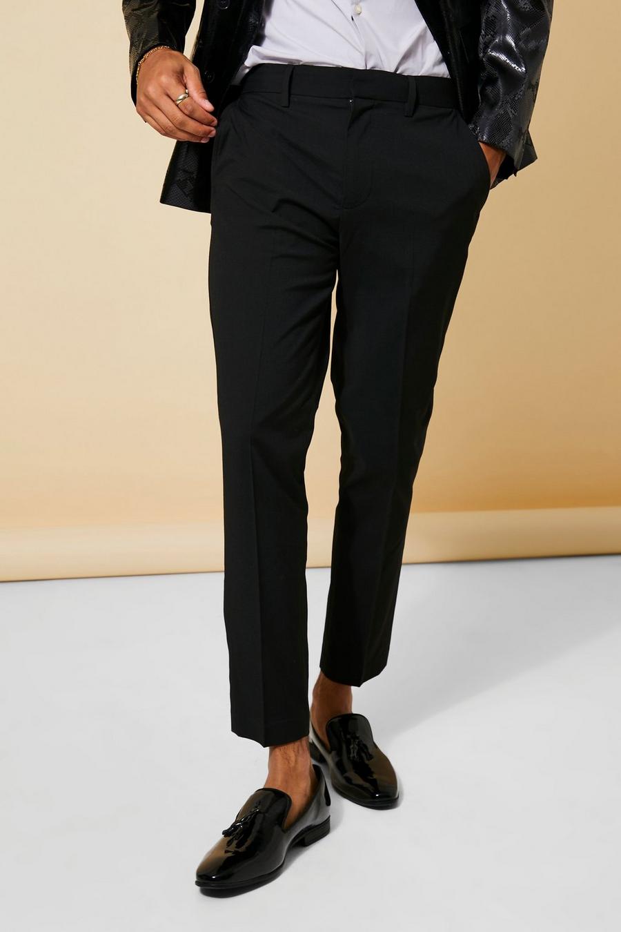 Black Skinny Fit Tailored Trousers image number 1