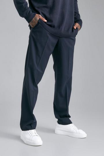 Navy Regular Fit Tailored Trousers