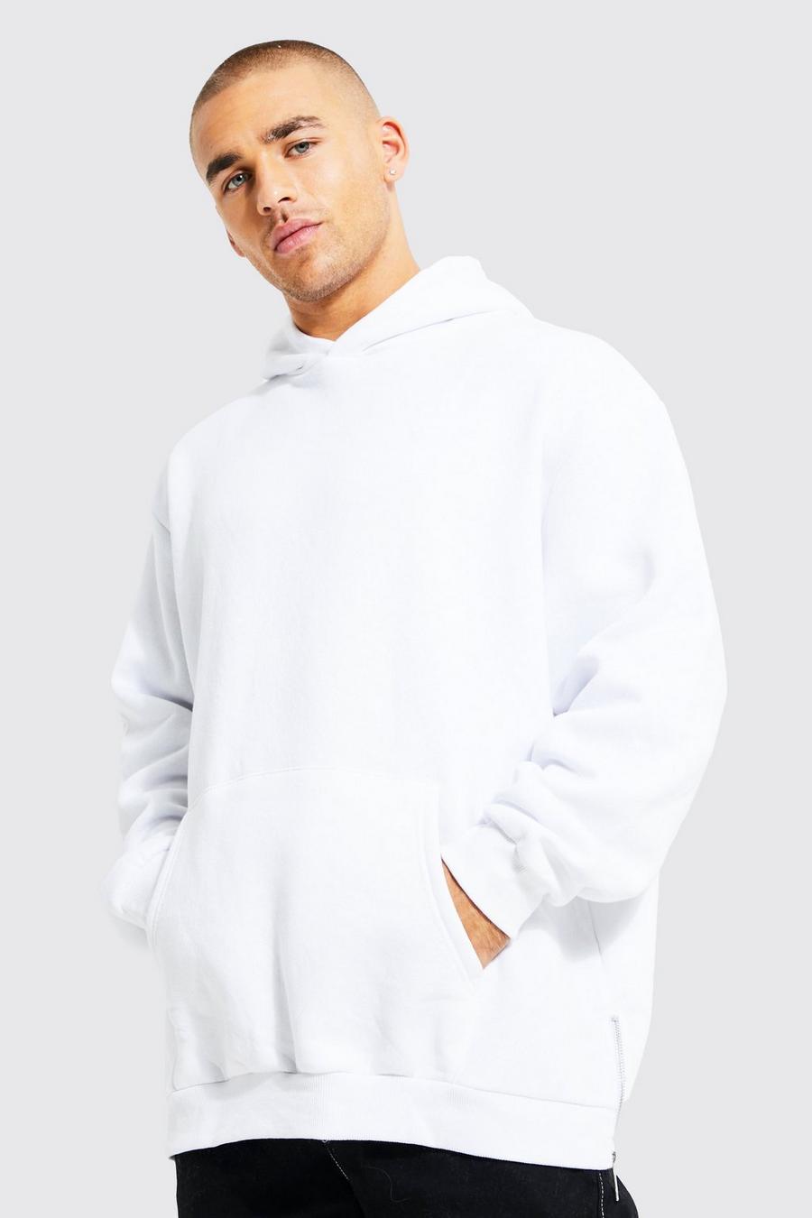 White vit Oversize hoodie med dragkedja image number 1
