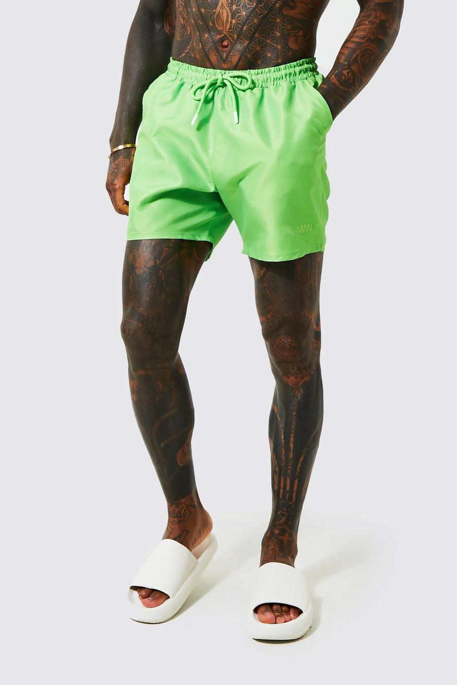 Lime Original Man Mid Length Swim Shorts image number 1