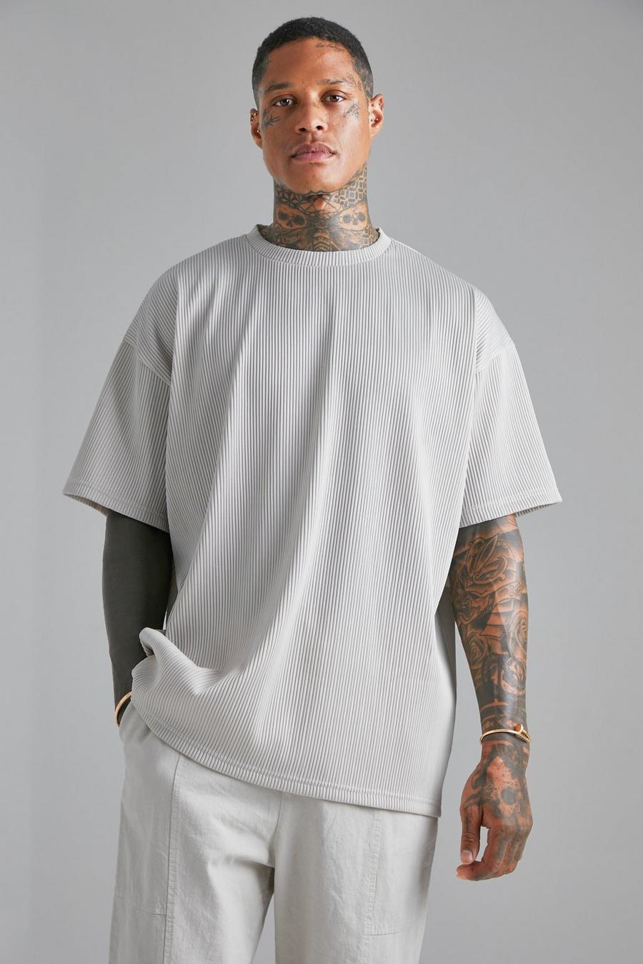 Light grey grå Pleated Oversized T-shirt