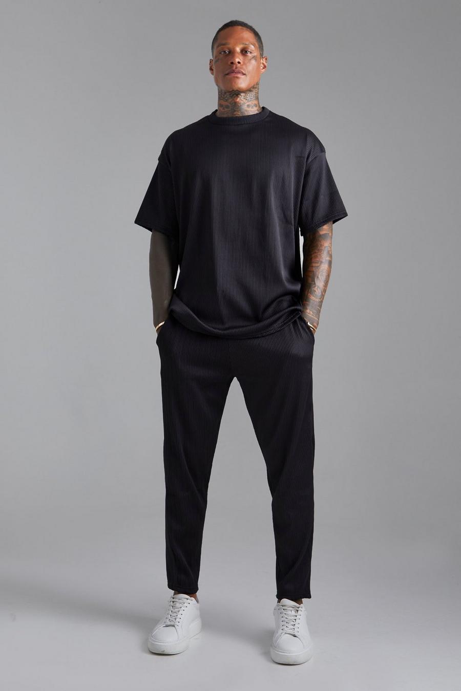 Oversize T-Shirt und Jogginghose, Black image number 1