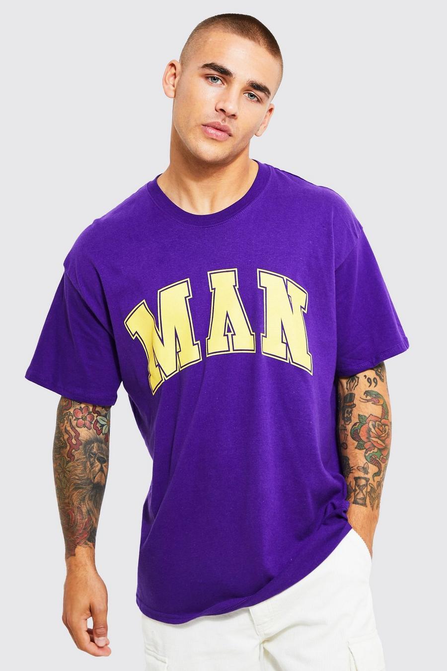 Purple Oversized Man Graphic T-shirt image number 1