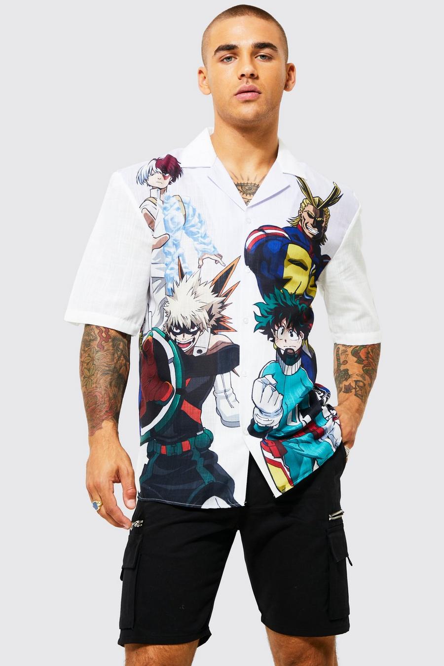 White My Hero Academia Dropped Revere License Shirt image number 1
