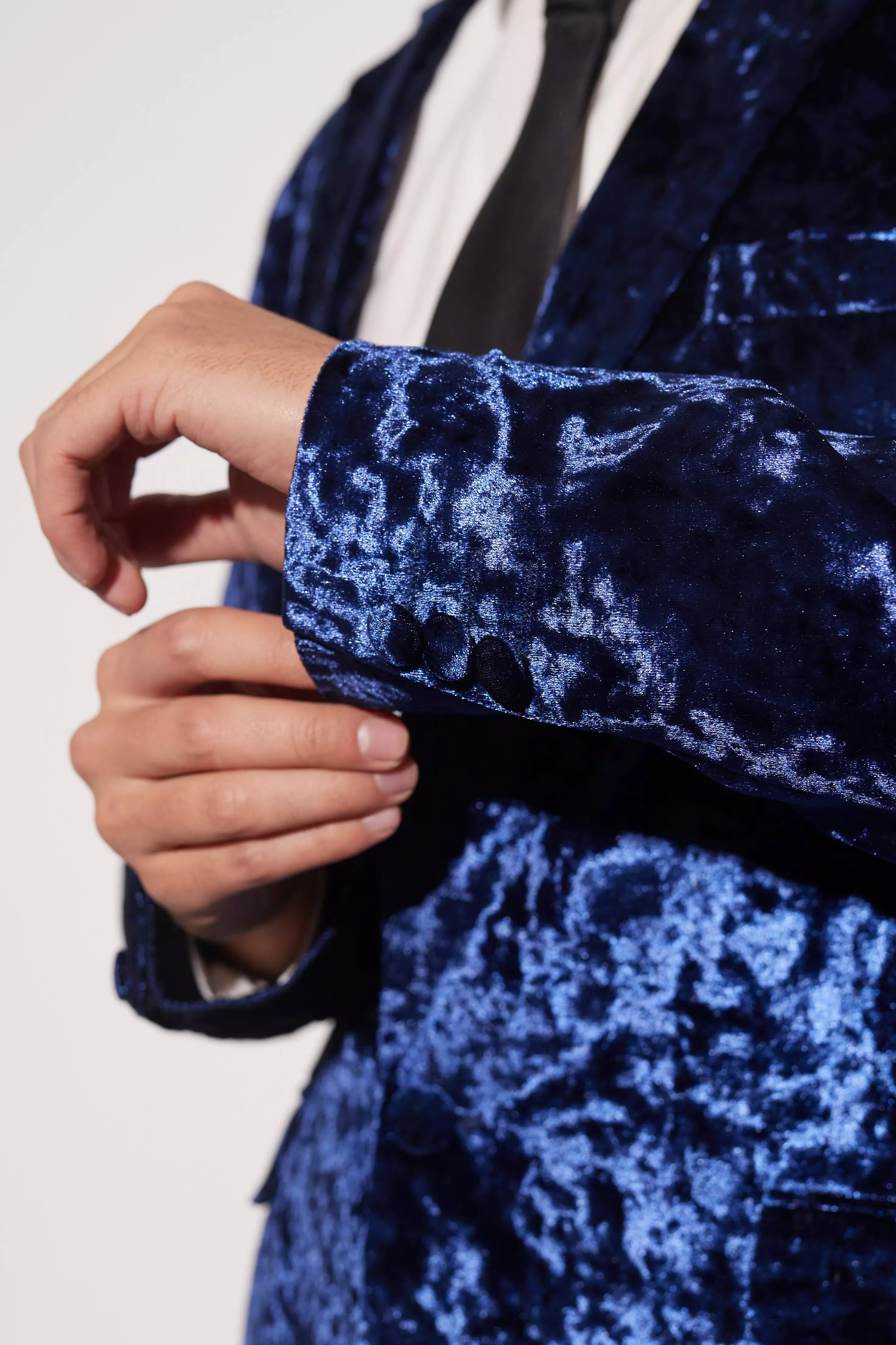 Crushed blue shop velvet suit