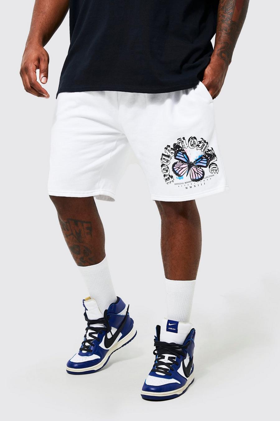 White Plus Butterfly Print Jersey Short image number 1