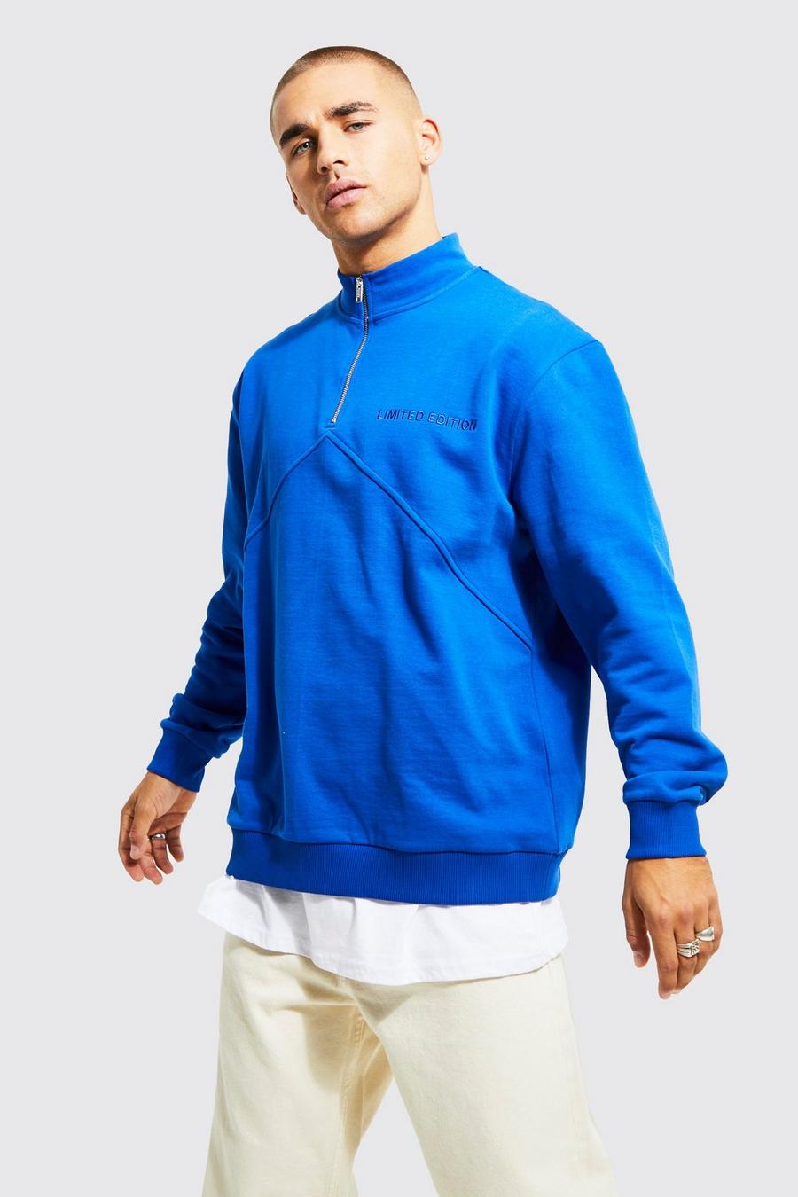 Cobalt Oversized Heavyweight Loopback Funnel Sweater image number 1