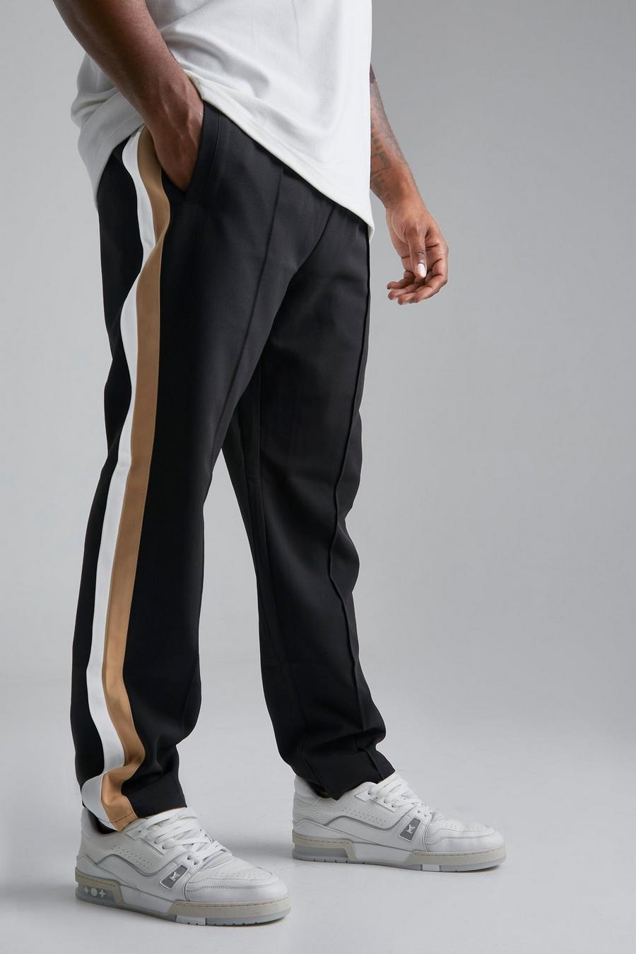 Black Plus Tailored Varsity Trouser image number 1