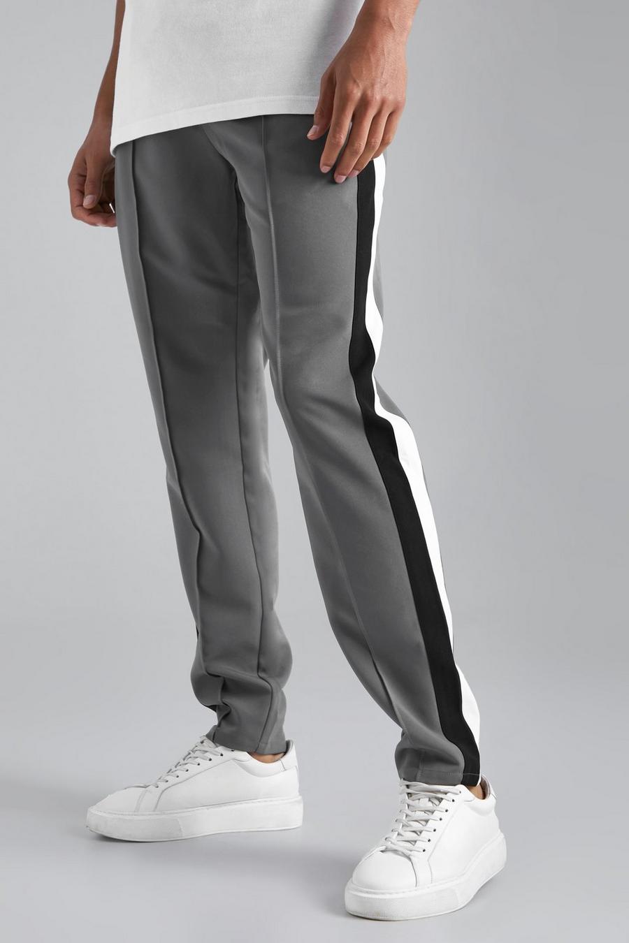 Pantalón Tall entallado con estampado universitario, Grey grigio