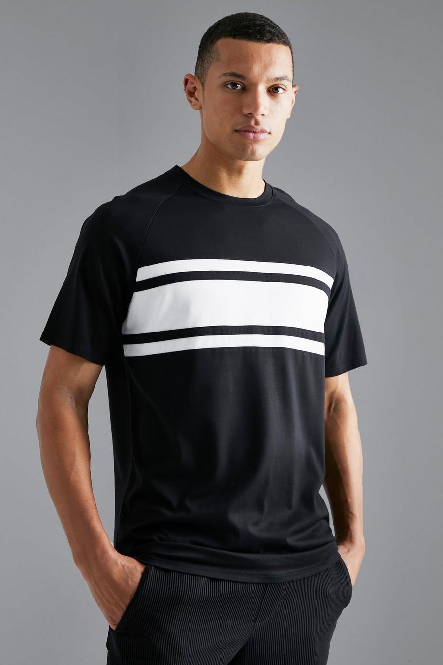 Black Tall Luxe Panelled T-shirt image number 1