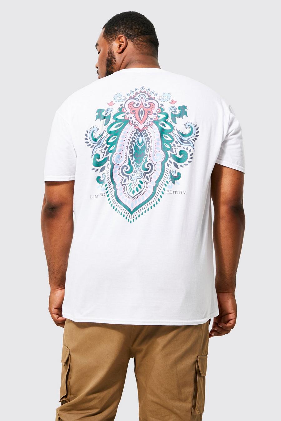 White Plus Tapestry Back Print T-shirt image number 1